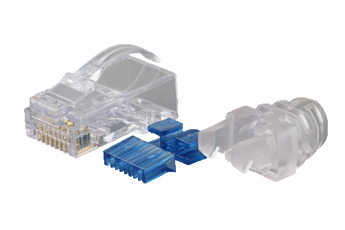 日本製線　Cat.6 U/UTP LANケーブル用RJ45モジュラープラグ（3ピース、ブーツ有）　NSP624B