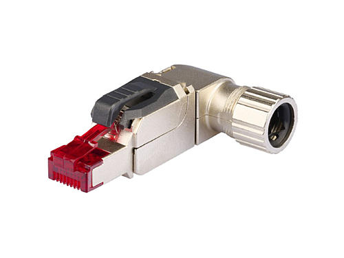 日本製線　Cat.6A シールド・シールドなし共用 現場成端用RJ45モジュラープラグ　アングルタイプ　R886069